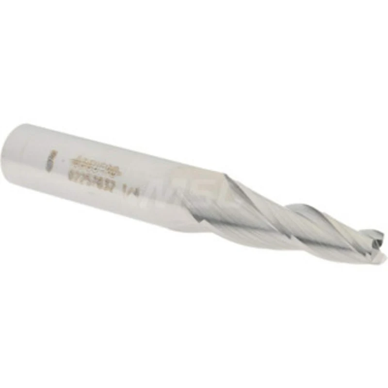 Accupro 5 per Side 1/4 Small End Diam 1-1/4 LOC 3-Flute Solid Carbide Tapered Square End Mill Uncoated, 1/2 Shank Dia...